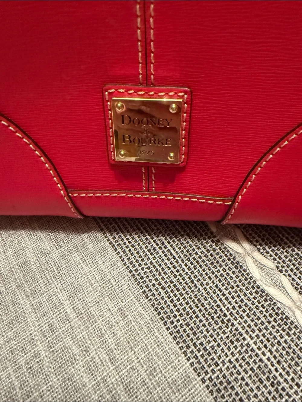 Dooney & Bourke Red Saffiano Tote with Matching Red Zip Wallet - Picture 2 of 5